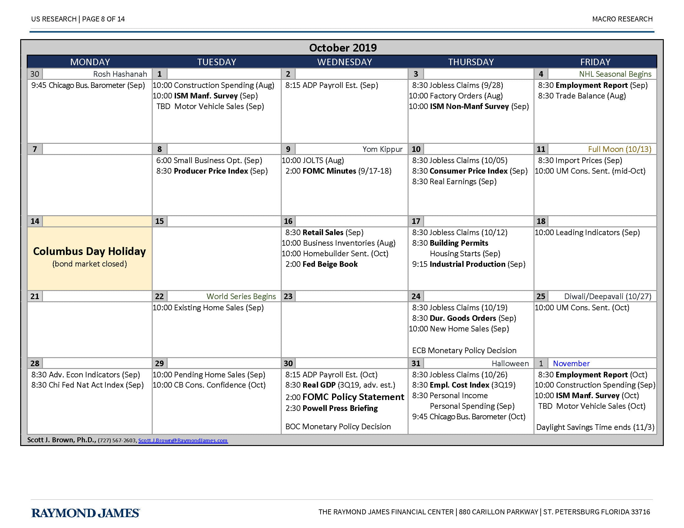 November Economic Calendar